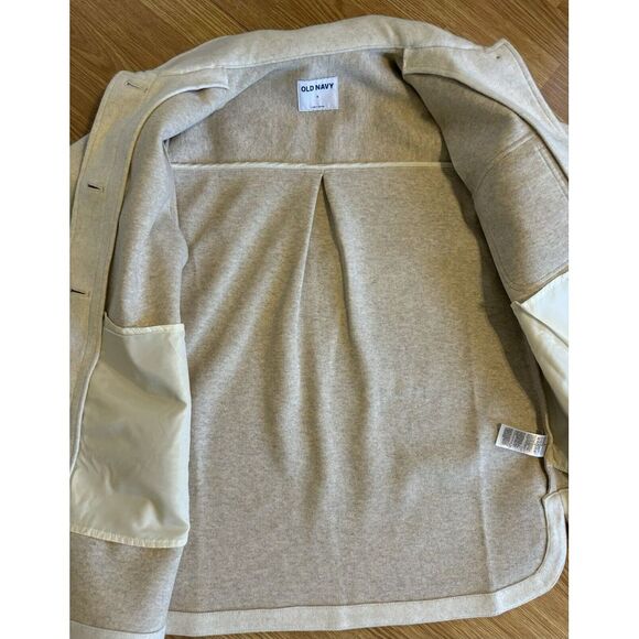 Old Navy Womens Oversized Size Small Cream Oatmeal Shacket With Pockets - Picture 8 of 11